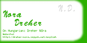 nora dreher business card